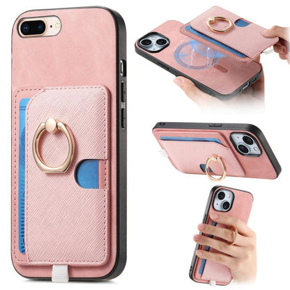 Retro Cross Leather Ring Side Insert Card Bag MagSafe Phone Case Apple Accessories engret5909 More iPhone Cases - APEXEL INDIA - Mobile Lens - Mobile Camera Lens - Cellphone Accessories - Phone Lens - Smartphone Lens