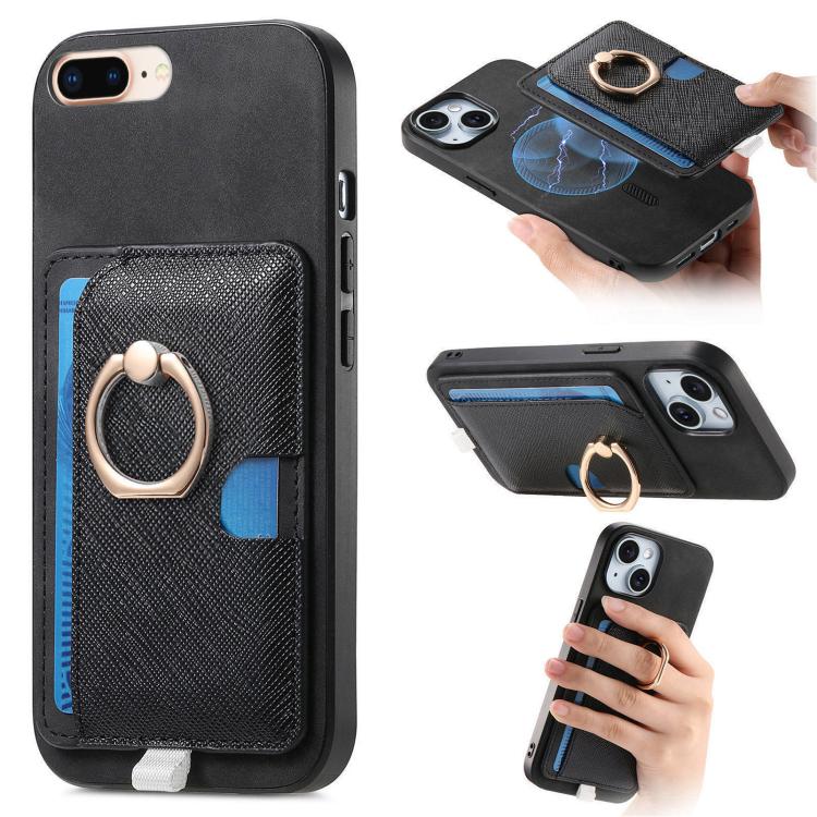 Retro Cross Leather Ring Side Insert Card Bag MagSafe Phone Case Apple Accessories engret5909 More iPhone Cases - APEXEL INDIA - Mobile Lens - Mobile Camera Lens - Cellphone Accessories - Phone Lens - Smartphone Lens