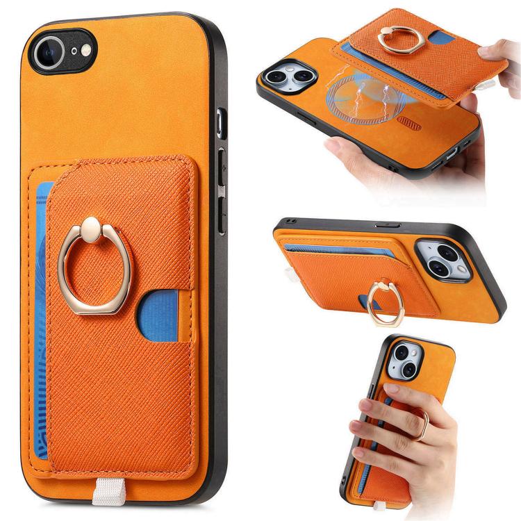 Retro Cross Leather Ring Side Insert Card Bag MagSafe Phone Case, For iPhone 16e, For iPhone 16 Pro Max, For iPhone 16 Pro Apple Accessories engret5065 iPhone 16e - APEXEL INDIA - Mobile Lens - Mobile Camera Lens - Cellphone Accessories - Phone Lens - Smartphone Lens