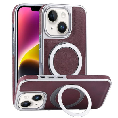 Plated Leather Grain Rotation MagSafe Holder Phone Case, For iPhone 14 Plus, For iPhone 14, For iPhone 14 Pro, For iPhone 14 Pro Max Apple Accessories engpla5084 iPhone 14 Plus - APEXEL INDIA - Mobile Lens - Mobile Camera Lens - Cellphone Accessories - Phone Lens - Smartphone Lens