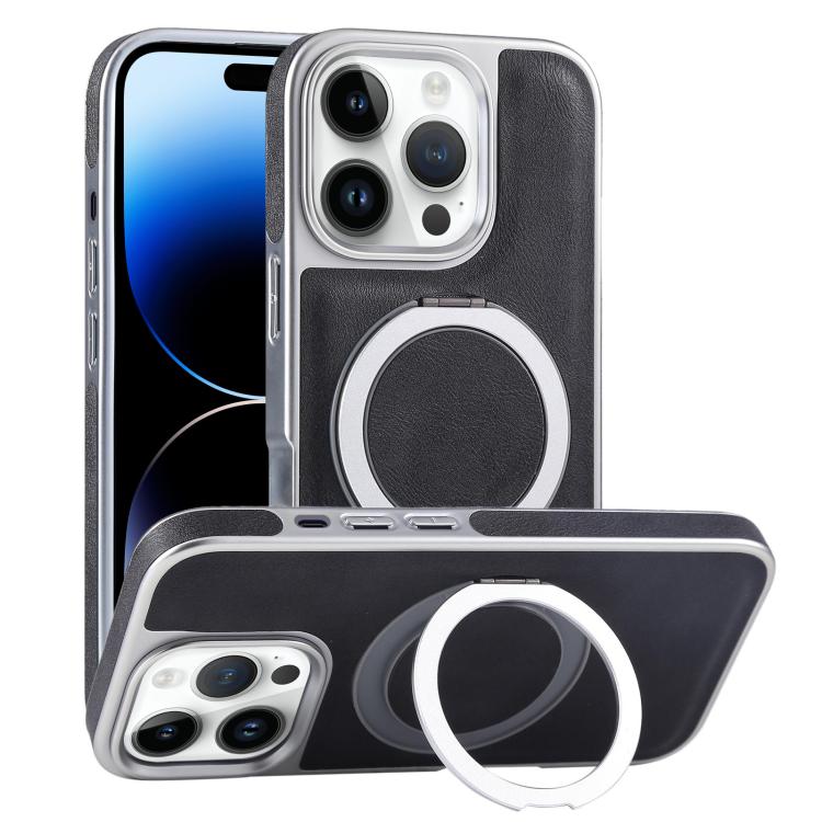 Plated Leather Grain Rotation MagSafe Holder Phone Case, For iPhone 14 Plus, For iPhone 14, For iPhone 14 Pro, For iPhone 14 Pro Max Apple Accessories engpla5084 iPhone 14 Plus - APEXEL INDIA - Mobile Lens - Mobile Camera Lens - Cellphone Accessories - Phone Lens - Smartphone Lens
