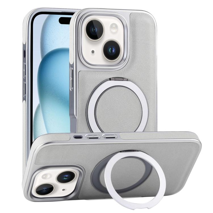 Plated Leather Grain Rotation MagSafe Holder Phone Case, For iPhone 15 Pro Max, For iPhone 15 Pro, For iPhone 15 Plus, For iPhone 15 Apple Accessories engpla5093 iPhone 15 Pro Max - APEXEL INDIA - Mobile Lens - Mobile Camera Lens - Cellphone Accessories - Phone Lens - Smartphone Lens