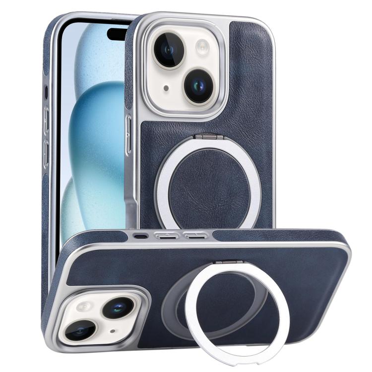 Plated Leather Grain Rotation MagSafe Holder Phone Case, For iPhone 15 Pro Max, For iPhone 15 Pro, For iPhone 15 Plus, For iPhone 15 Apple Accessories engpla5093 iPhone 15 Pro Max - APEXEL INDIA - Mobile Lens - Mobile Camera Lens - Cellphone Accessories - Phone Lens - Smartphone Lens
