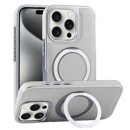 Plated Leather Grain Rotation MagSafe Holder Phone Case, For iPhone 15 Pro Max, For iPhone 15 Pro, For iPhone 15 Plus, For iPhone 15 Apple Accessories engpla5093 iPhone 15 Pro Max - APEXEL INDIA - Mobile Lens - Mobile Camera Lens - Cellphone Accessories - Phone Lens - Smartphone Lens