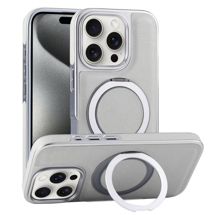 Plated Leather Grain Rotation MagSafe Holder Phone Case, For iPhone 15 Pro Max, For iPhone 15 Pro, For iPhone 15 Plus, For iPhone 15 Apple Accessories engpla5093 iPhone 15 Pro Max - APEXEL INDIA - Mobile Lens - Mobile Camera Lens - Cellphone Accessories - Phone Lens - Smartphone Lens