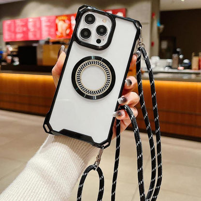 Traveler Crossbody Lanyard MagSafe Four-corner TPU Clear Phone Case, For iPhone 16 Pro Max, For iPhone 16 Pro, For iPhone 16 Plus, For iPhone 16, For iPhone 15 Pro Max, For iPhone 15 Pro, For iPhone 15 Plus, For iPhone 15 Apple Accessories engtra5126 iPhone 16 Pro Max - APEXEL INDIA - Mobile Lens - Mobile Camera Lens - Cellphone Accessories - Phone Lens - Smartphone Lens