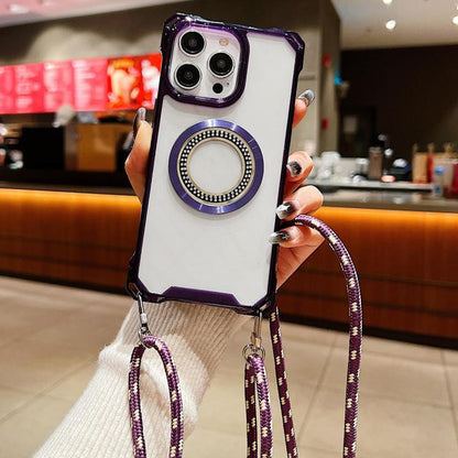 Traveler Crossbody Lanyard MagSafe Four-corner TPU Clear Phone Case, For iPhone 16 Pro Max, For iPhone 16 Pro, For iPhone 16 Plus, For iPhone 16, For iPhone 15 Pro Max, For iPhone 15 Pro, For iPhone 15 Plus, For iPhone 15 Apple Accessories engtra5126 iPhone 16 Pro Max - APEXEL INDIA - Mobile Lens - Mobile Camera Lens - Cellphone Accessories - Phone Lens - Smartphone Lens