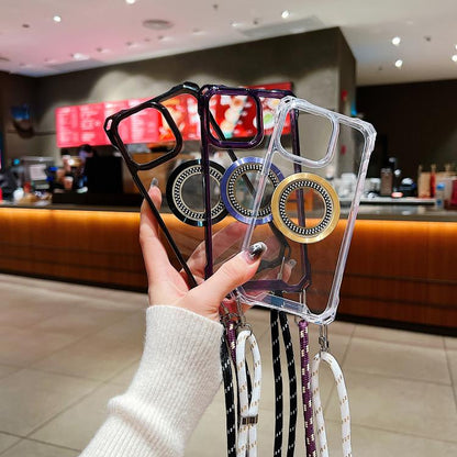 Traveler Crossbody Lanyard MagSafe Four-corner TPU Clear Phone Case, For iPhone 16 Pro Max, For iPhone 16 Pro, For iPhone 16 Plus, For iPhone 16, For iPhone 15 Pro Max, For iPhone 15 Pro, For iPhone 15 Plus, For iPhone 15 Apple Accessories engtra5126 iPhone 16 Pro Max - APEXEL INDIA - Mobile Lens - Mobile Camera Lens - Cellphone Accessories - Phone Lens - Smartphone Lens