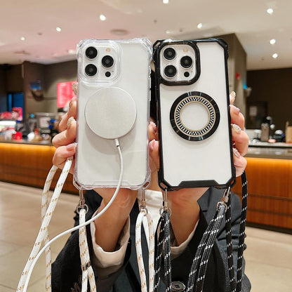 Traveler Crossbody Lanyard MagSafe Four-corner TPU Clear Phone Case, For iPhone 12 Pro Max, For iPhone 12 Pro, For iPhone 11 Pro Max, For iPhone 11, For iPhone 11 Pro Apple Accessories engtra5117 More iPhone Cases - APEXEL INDIA - Mobile Lens - Mobile Camera Lens - Cellphone Accessories - Phone Lens - Smartphone Lens