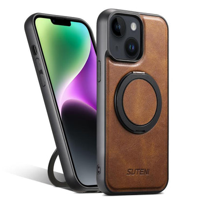 Suteni G3 Oil Wax 360 Rotation Holder MagSafe Back Phone Case, For iPhone 14 Plus, For iPhone 14, For iPhone 14 Pro, For iPhone 14 Pro Max, For iPhone 13 Pro Max, For iPhone 13 Pro, For iPhone 13, For iPhone 12 Apple Accessories engsut5133 iPhone 14 Plus - Suteni - Mobile Lens - Mobile Camera Lens - Cellphone Accessories - Phone Lens - Smartphone Lens