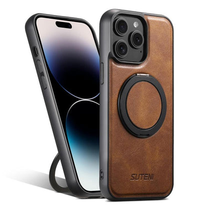 Suteni G3 Oil Wax 360 Rotation Holder MagSafe Back Phone Case, For iPhone 14 Plus, For iPhone 14, For iPhone 14 Pro, For iPhone 14 Pro Max, For iPhone 13 Pro Max, For iPhone 13 Pro, For iPhone 13, For iPhone 12 Apple Accessories engsut5133 iPhone 14 Plus - Suteni - Mobile Lens - Mobile Camera Lens - Cellphone Accessories - Phone Lens - Smartphone Lens