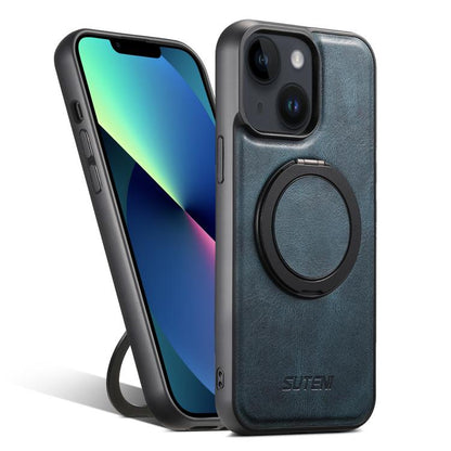 Suteni G3 Oil Wax 360 Rotation Holder MagSafe Back Phone Case, For iPhone 14 Plus, For iPhone 14, For iPhone 14 Pro, For iPhone 14 Pro Max, For iPhone 13 Pro Max, For iPhone 13 Pro, For iPhone 13, For iPhone 12 Apple Accessories engsut5133 iPhone 14 Plus - Suteni - Mobile Lens - Mobile Camera Lens - Cellphone Accessories - Phone Lens - Smartphone Lens