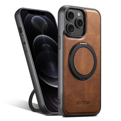 Suteni G3 Oil Wax 360 Rotation Holder MagSafe Back Phone Case, For iPhone 12 Pro Max, For iPhone 12 Pro Apple Accessories engsut5134 More iPhone Cases - Suteni - Mobile Lens - Mobile Camera Lens - Cellphone Accessories - Phone Lens - Smartphone Lens