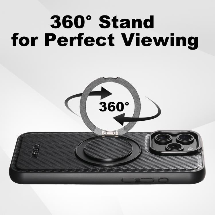 Suteni G3 Carbon Fiber Leather 360 Rotation Holder MagSafe Phone Case, For iPhone 16 Pro Max, For iPhone 16 Pro, For iPhone 16 Plus, For iPhone 16, For iPhone 15 Pro Max, For iPhone 15 Pro, For iPhone 15 Plus, For iPhone 15, For iPhone 14 Plus���������... Apple Accessories engsut5135 iPhone 16 Pro Max - Suteni - Mobile Lens - Mobile Camera Lens - Cellphone Accessories - Phone Lens - Smartphone Lens