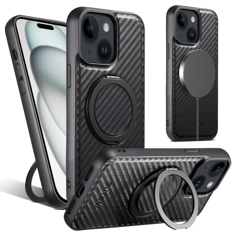 Suteni G3 Carbon Fiber Leather 360 Rotation Holder MagSafe Phone Case, For iPhone 16 Pro Max, For iPhone 16 Pro, For iPhone 16 Plus, For iPhone 16, For iPhone 15 Pro Max, For iPhone 15 Pro, For iPhone 15 Plus, For iPhone 15, For iPhone 14 Plus���������... Apple Accessories engsut5135 iPhone 16 Pro Max - Suteni - Mobile Lens - Mobile Camera Lens - Cellphone Accessories - Phone Lens - Smartphone Lens