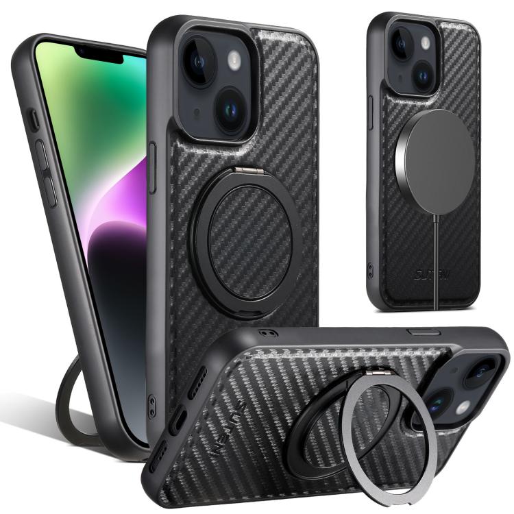 Suteni G3 Carbon Fiber Leather 360 Rotation Holder MagSafe Phone Case, For iPhone 16 Pro Max, For iPhone 16 Pro, For iPhone 16 Plus, For iPhone 16, For iPhone 15 Pro Max, For iPhone 15 Pro, For iPhone 15 Plus, For iPhone 15, For iPhone 14 Plus���������... Apple Accessories engsut5135 iPhone 16 Pro Max - Suteni - Mobile Lens - Mobile Camera Lens - Cellphone Accessories - Phone Lens - Smartphone Lens