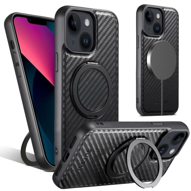 Suteni G3 Carbon Fiber Leather 360 Rotation Holder MagSafe Phone Case, For iPhone 16 Pro Max, For iPhone 16 Pro, For iPhone 16 Plus, For iPhone 16, For iPhone 15 Pro Max, For iPhone 15 Pro, For iPhone 15 Plus, For iPhone 15, For iPhone 14 Plus���������... Apple Accessories engsut5135 iPhone 16 Pro Max - Suteni - Mobile Lens - Mobile Camera Lens - Cellphone Accessories - Phone Lens - Smartphone Lens