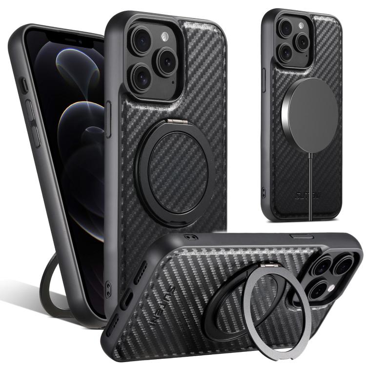 Suteni G3 Carbon Fiber Leather 360 Rotation Holder MagSafe Phone Case, For iPhone 16 Pro Max, For iPhone 16 Pro, For iPhone 16 Plus, For iPhone 16, For iPhone 15 Pro Max, For iPhone 15 Pro, For iPhone 15 Plus, For iPhone 15, For iPhone 14 Plus���������... Apple Accessories engsut5135 iPhone 16 Pro Max - Suteni - Mobile Lens - Mobile Camera Lens - Cellphone Accessories - Phone Lens - Smartphone Lens