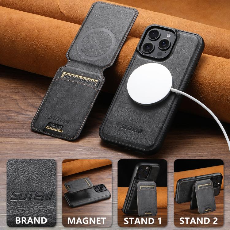 Suteni M5 Magnetic Card Bag MagSafe Leather Phone Case Apple Accessories engsut5789 iPhone 13 Pro Max Cases More iPhone Cases Suteni - Suteni - Mobile Lens - Mobile Camera Lens - Cellphone Accessories - Phone Lens - Smartphone Lens