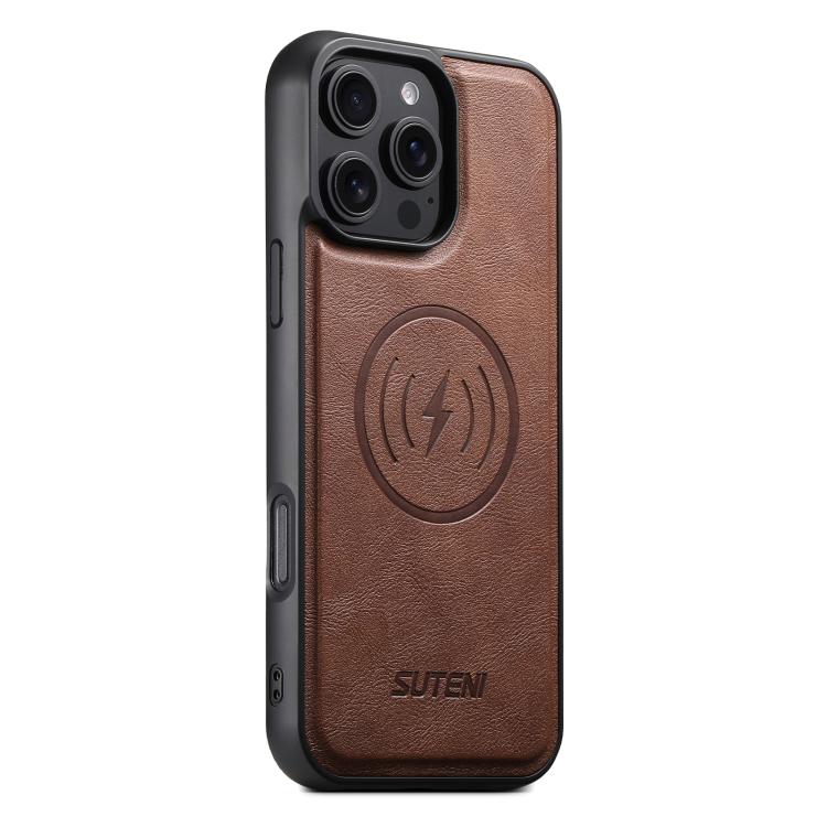 Suteni G5 Cowhide Leather MagSafe Magnetic Phone Case, For iPhone 16 Pro Max, For iPhone 16 Pro, For iPhone 16 Plus, For iPhone 16, For iPhone 15 Pro Max, For iPhone 15 Pro, For iPhone 15 Plus, For iPhone 15 Apple Accessories engsut5174 iPhone 16 Pro Max - Suteni - Mobile Lens - Mobile Camera Lens - Cellphone Accessories - Phone Lens - Smartphone Lens