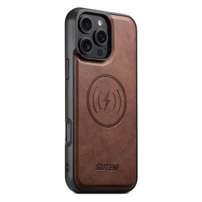 Suteni G5 Cowhide Leather MagSafe Magnetic Phone Case, For iPhone 16 Pro Max, For iPhone 16 Pro, For iPhone 16 Plus, For iPhone 16, For iPhone 15 Pro Max, For iPhone 15 Pro, For iPhone 15 Plus, For iPhone 15 Apple Accessories engsut5174 iPhone 16 Pro Max - Suteni - Mobile Lens - Mobile Camera Lens - Cellphone Accessories - Phone Lens - Smartphone Lens