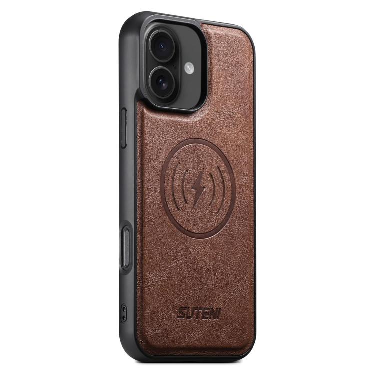 Suteni G5 Cowhide Leather MagSafe Magnetic Phone Case, For iPhone 16 Pro Max, For iPhone 16 Pro, For iPhone 16 Plus, For iPhone 16, For iPhone 15 Pro Max, For iPhone 15 Pro, For iPhone 15 Plus, For iPhone 15 Apple Accessories engsut5174 iPhone 16 Pro Max - Suteni - Mobile Lens - Mobile Camera Lens - Cellphone Accessories - Phone Lens - Smartphone Lens