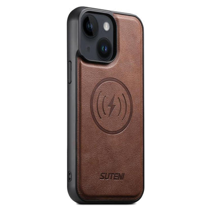 Suteni G5 Cowhide Leather MagSafe Magnetic Phone Case, For iPhone 16 Pro Max, For iPhone 16 Pro, For iPhone 16 Plus, For iPhone 16, For iPhone 15 Pro Max, For iPhone 15 Pro, For iPhone 15 Plus, For iPhone 15 Apple Accessories engsut5174 iPhone 16 Pro Max - Suteni - Mobile Lens - Mobile Camera Lens - Cellphone Accessories - Phone Lens - Smartphone Lens