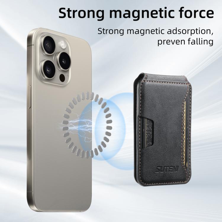 Suteni S3 Cowhide Textured MagSafe Magnetic Card Case, S3 Apple Accessories engsut5557 Gadgets - Suteni - Mobile Lens - Mobile Camera Lens - Cellphone Accessories - Phone Lens - Smartphone Lens