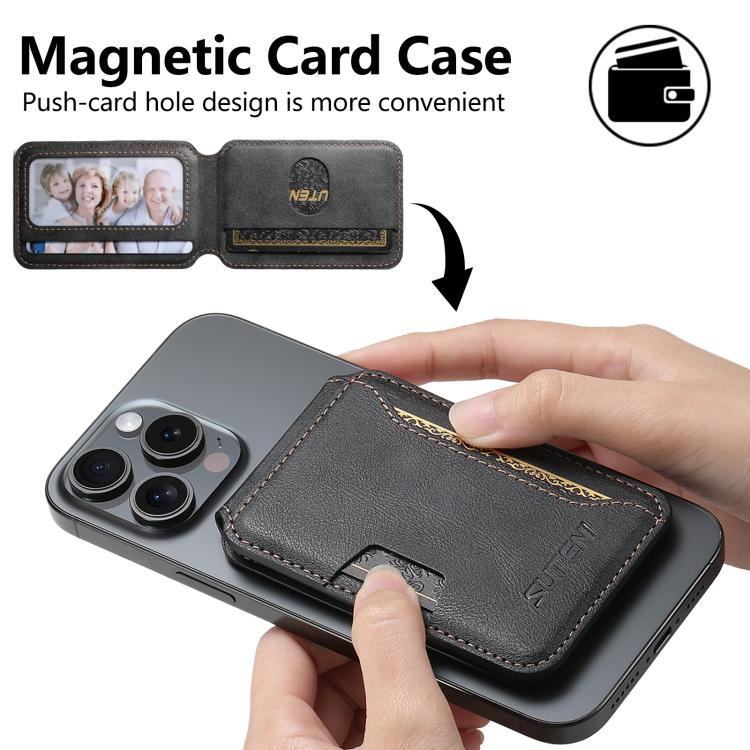 Suteni S3 Cowhide Textured MagSafe Magnetic Card Case, S3 Apple Accessories engsut5557 Gadgets - Suteni - Mobile Lens - Mobile Camera Lens - Cellphone Accessories - Phone Lens - Smartphone Lens
