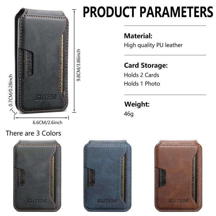 Suteni S3 Cowhide Textured MagSafe Magnetic Card Case, S3 Apple Accessories engsut5557 Gadgets - Suteni - Mobile Lens - Mobile Camera Lens - Cellphone Accessories - Phone Lens - Smartphone Lens