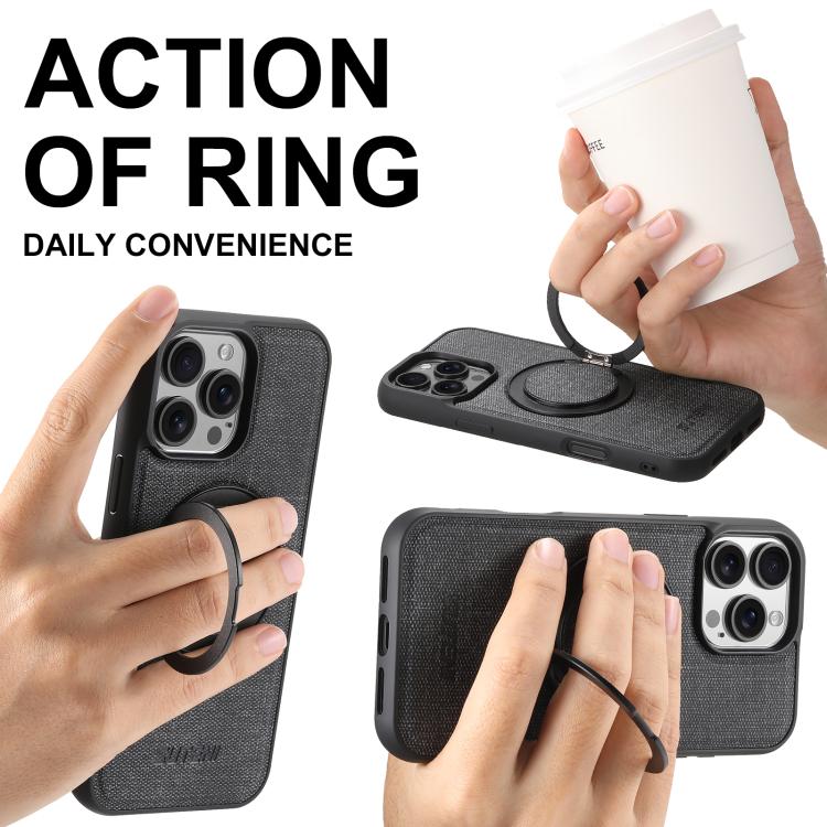 Suteni G3 360 Rotation Holder MagSafe Denim Leather Back Phone Case, For iPhone 16 Pro Max, For iPhone 16 Pro, For iPhone 16 Plus, For iPhone 16, For iPhone 15 Pro Max, For iPhone 15 Pro, For iPhone 15 Plus, For iPhone 15 Apple Accessories engsut5303 iPhone 16 Pro Max - Suteni - Mobile Lens - Mobile Camera Lens - Cellphone Accessories - Phone Lens - Smartphone Lens