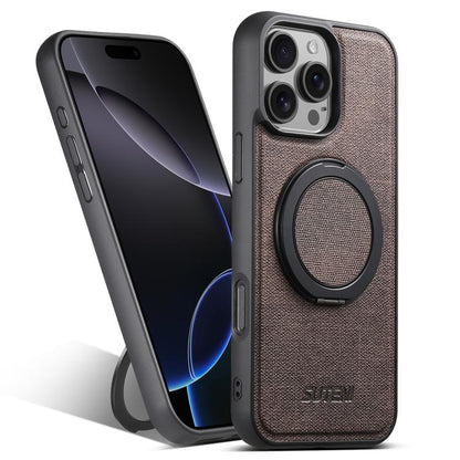 Suteni G3 360 Rotation Holder MagSafe Denim Leather Back Phone Case, For iPhone 16 Pro Max, For iPhone 16 Pro, For iPhone 16 Plus, For iPhone 16, For iPhone 15 Pro Max, For iPhone 15 Pro, For iPhone 15 Plus, For iPhone 15 Apple Accessories engsut5303 iPhone 16 Pro Max - Suteni - Mobile Lens - Mobile Camera Lens - Cellphone Accessories - Phone Lens - Smartphone Lens