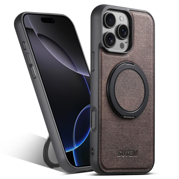 Suteni G3 360 Rotation Holder MagSafe Denim Leather Back Phone Case, For iPhone 16 Pro Max, For iPhone 16 Pro, For iPhone 16 Plus, For iPhone 16, For iPhone 15 Pro Max, For iPhone 15 Pro, For iPhone 15 Plus, For iPhone 15 Apple Accessories engsut5303 iPhone 16 Pro Max - Suteni - Mobile Lens - Mobile Camera Lens - Cellphone Accessories - Phone Lens - Smartphone Lens