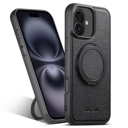 Suteni G3 360 Rotation Holder MagSafe Denim Leather Back Phone Case, For iPhone 16 Pro Max, For iPhone 16 Pro, For iPhone 16 Plus, For iPhone 16, For iPhone 15 Pro Max, For iPhone 15 Pro, For iPhone 15 Plus, For iPhone 15 Apple Accessories engsut5303 iPhone 16 Pro Max - Suteni - Mobile Lens - Mobile Camera Lens - Cellphone Accessories - Phone Lens - Smartphone Lens