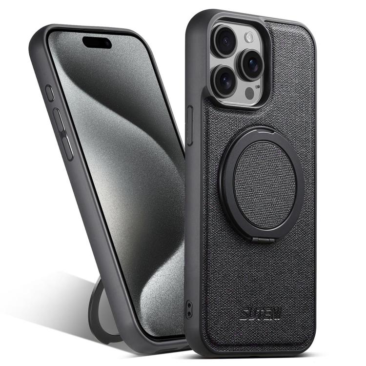 Suteni G3 360 Rotation Holder MagSafe Denim Leather Back Phone Case, For iPhone 16 Pro Max, For iPhone 16 Pro, For iPhone 16 Plus, For iPhone 16, For iPhone 15 Pro Max, For iPhone 15 Pro, For iPhone 15 Plus, For iPhone 15 Apple Accessories engsut5303 iPhone 16 Pro Max - Suteni - Mobile Lens - Mobile Camera Lens - Cellphone Accessories - Phone Lens - Smartphone Lens