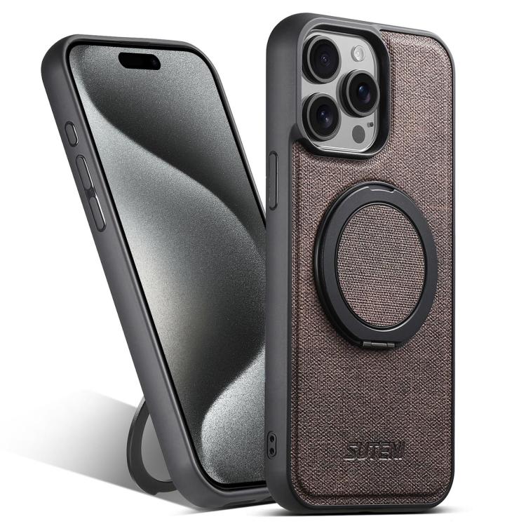 Suteni G3 360 Rotation Holder MagSafe Denim Leather Back Phone Case, For iPhone 16 Pro Max, For iPhone 16 Pro, For iPhone 16 Plus, For iPhone 16, For iPhone 15 Pro Max, For iPhone 15 Pro, For iPhone 15 Plus, For iPhone 15 Apple Accessories engsut5303 iPhone 16 Pro Max - Suteni - Mobile Lens - Mobile Camera Lens - Cellphone Accessories - Phone Lens - Smartphone Lens