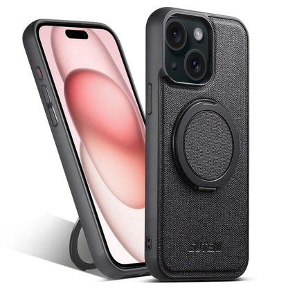 Suteni G3 360 Rotation Holder MagSafe Denim Leather Back Phone Case, For iPhone 16 Pro Max, For iPhone 16 Pro, For iPhone 16 Plus, For iPhone 16, For iPhone 15 Pro Max, For iPhone 15 Pro, For iPhone 15 Plus, For iPhone 15 Apple Accessories engsut5303 iPhone 16 Pro Max - Suteni - Mobile Lens - Mobile Camera Lens - Cellphone Accessories - Phone Lens - Smartphone Lens