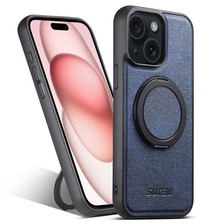 Suteni G3 360 Rotation Holder MagSafe Denim Leather Back Phone Case, For iPhone 16 Pro Max, For iPhone 16 Pro, For iPhone 16 Plus, For iPhone 16, For iPhone 15 Pro Max, For iPhone 15 Pro, For iPhone 15 Plus, For iPhone 15 Apple Accessories engsut5303 iPhone 16 Pro Max - Suteni - Mobile Lens - Mobile Camera Lens - Cellphone Accessories - Phone Lens - Smartphone Lens