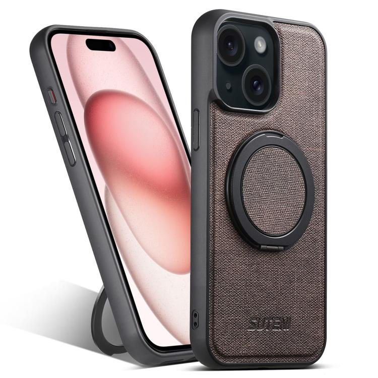 Suteni G3 360 Rotation Holder MagSafe Denim Leather Back Phone Case, For iPhone 16 Pro Max, For iPhone 16 Pro, For iPhone 16 Plus, For iPhone 16, For iPhone 15 Pro Max, For iPhone 15 Pro, For iPhone 15 Plus, For iPhone 15 Apple Accessories engsut5303 iPhone 16 Pro Max - Suteni - Mobile Lens - Mobile Camera Lens - Cellphone Accessories - Phone Lens - Smartphone Lens