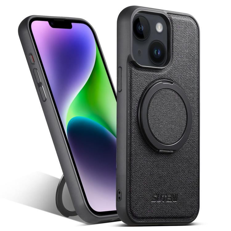 Suteni G3 360 Rotation Holder MagSafe Denim Leather Back Phone Case, For iPhone 14 Plus, For iPhone 14, For iPhone 14 Pro, For iPhone 14 Pro Max, For iPhone 13 Pro Max, For iPhone 13 Pro, For iPhone 13, For iPhone 12 Apple Accessories engsut5304 iPhone 14 Plus - Suteni - Mobile Lens - Mobile Camera Lens - Cellphone Accessories - Phone Lens - Smartphone Lens