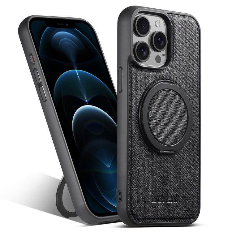 Suteni G3 360 Rotation Holder MagSafe Denim Leather Back Phone Case, For iPhone 12 Pro Max, For iPhone 12 Pro Apple Accessories engsut5264 More iPhone Cases - Suteni - Mobile Lens - Mobile Camera Lens - Cellphone Accessories - Phone Lens - Smartphone Lens