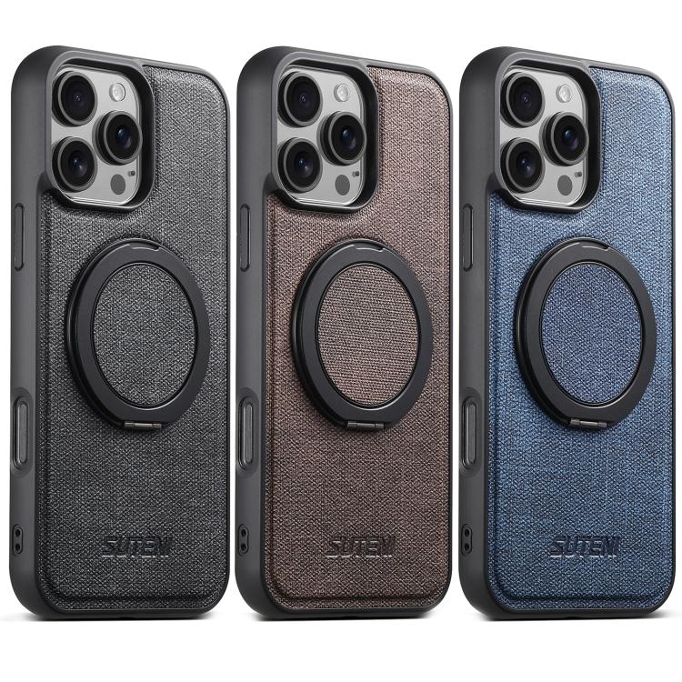Suteni G3 360 Rotation Holder MagSafe Denim Leather Back Phone Case, For iPhone 16 Pro Max, For iPhone 16 Pro, For iPhone 16 Plus, For iPhone 16, For iPhone 15 Pro Max, For iPhone 15 Pro, For iPhone 15 Plus, For iPhone 15 Apple Accessories engsut5303 iPhone 16 Pro Max - Suteni - Mobile Lens - Mobile Camera Lens - Cellphone Accessories - Phone Lens - Smartphone Lens