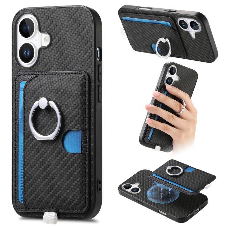 Carbon Fiber Ring Side Insert Card Bag MagSafe Phone Case, For iPhone 16, For iPhone 15 Pro Max, For iPhone 15 Pro, For iPhone 15 Plus Apple Accessories engcar5343 iPhone 16 - APEXEL INDIA - Mobile Lens - Mobile Camera Lens - Cellphone Accessories - Phone Lens - Smartphone Lens