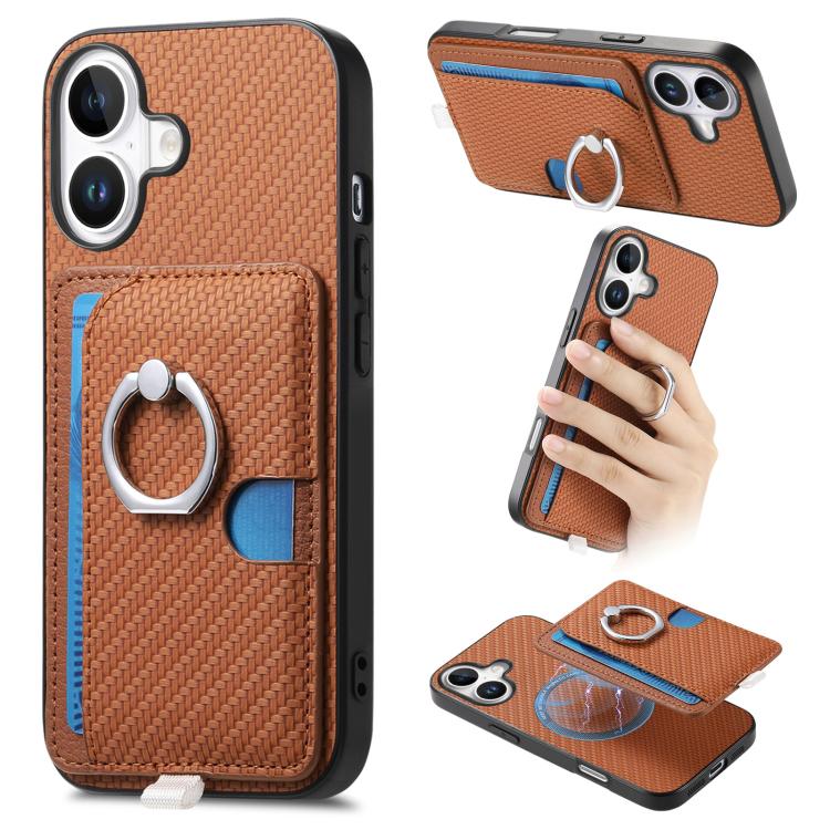 Carbon Fiber Ring Side Insert Card Bag MagSafe Phone Case, For iPhone 16, For iPhone 15 Pro Max, For iPhone 15 Pro, For iPhone 15 Plus Apple Accessories engcar5343 iPhone 16 - APEXEL INDIA - Mobile Lens - Mobile Camera Lens - Cellphone Accessories - Phone Lens - Smartphone Lens