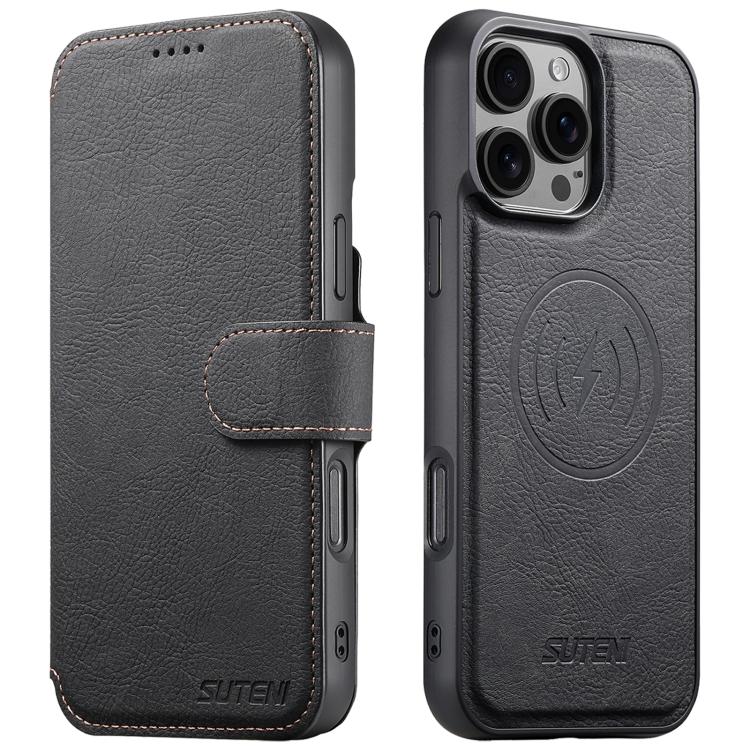 Suteni Q05 2-in-1 Multi-function MagSafe Wallet Litchi Leather Phone Case, For iPhone 16 Pro Max, For iPhone 16 Pro, For iPhone 16 Plus, For iPhone 16, For iPhone 15 Pro Max, For iPhone 15 Pro, For iPhone 15 Plus, For iPhone 15, For iPhone 14 Plus�����... Apple Accessories engsut5492 iPhone 16 Pro Max - Suteni - Mobile Lens - Mobile Camera Lens - Cellphone Accessories - Phone Lens - Smartphone Lens
