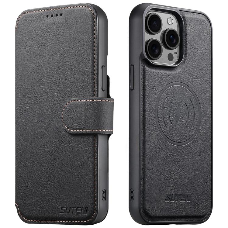 Suteni Q05 2-in-1 Multi-function MagSafe Wallet Litchi Leather Phone Case, For iPhone 13 Pro Max, For iPhone 13 Pro, For iPhone 13 Apple Accessories engsut5560 More iPhone Cases - Suteni - Mobile Lens - Mobile Camera Lens - Cellphone Accessories - Phone Lens - Smartphone Lens