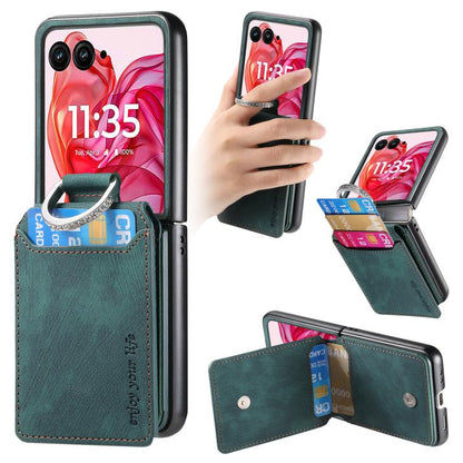 Retro Leather Ring Vertical Flip Wallet Phone Case, For Motorola Razr 60 Ultra, For Motorola Razr 60, For Motorola Moto Razr 50 Ultra, For Motorola Moto Razr 50 engret6096 Mobile Accessories Motorola Motorola Cases - APEXEL INDIA - Mobile Lens - Mobile Camera Lens - Cellphone Accessories - Phone Lens - Smartphone Lens
