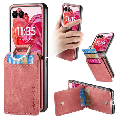 Retro Leather Ring Vertical Flip Wallet Phone Case, For Motorola Razr 60 Ultra, For Motorola Razr 60, For Motorola Moto Razr 50 Ultra, For Motorola Moto Razr 50 engret6096 Mobile Accessories Motorola Motorola Cases - APEXEL INDIA - Mobile Lens - Mobile Camera Lens - Cellphone Accessories - Phone Lens - Smartphone Lens