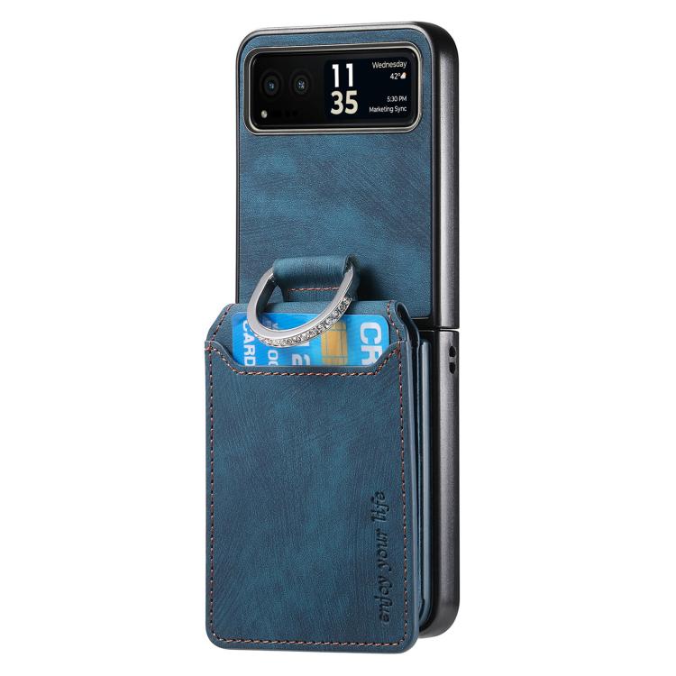 Retro Leather Ring Vertical Flip Wallet Phone Case, For Motorola Moto Razr 40, For Motorola Moto Razr 40 Ultra engret6097 Mobile Accessories Motorola Motorola Cases - APEXEL INDIA - Mobile Lens - Mobile Camera Lens - Cellphone Accessories - Phone Lens - Smartphone Lens