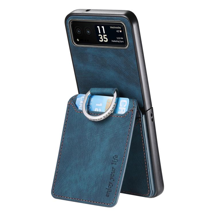 Retro Leather Ring Vertical Flip Wallet Phone Case, For Motorola Moto Razr 40, For Motorola Moto Razr 40 Ultra engret6097 Mobile Accessories Motorola Motorola Cases - APEXEL INDIA - Mobile Lens - Mobile Camera Lens - Cellphone Accessories - Phone Lens - Smartphone Lens